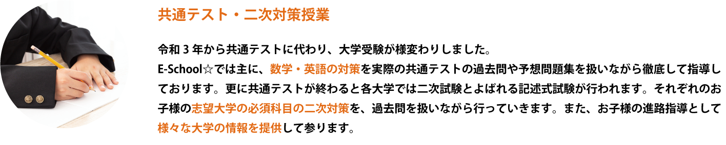 共通テスト・二次対策授業